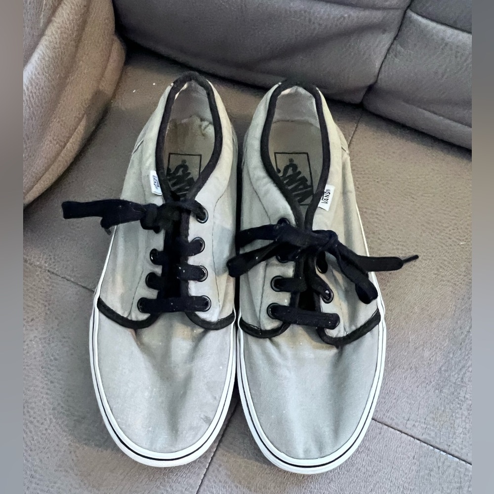 Vans Old Skool Low Canvas Trainers TB4R Grey/Black/White/US7 EUC